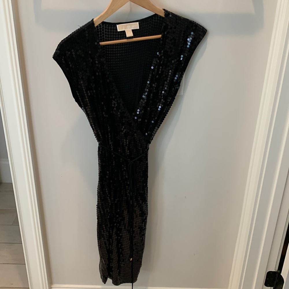 Sequined wrap dress
